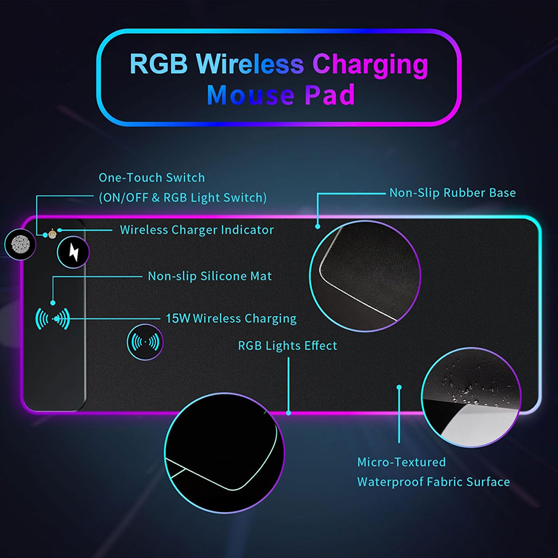 Wireless Charging RGB Mouse Pad 4