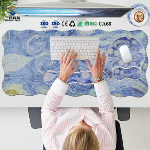 XXL Non-Slip PU Gaming Mouse Pad & Wrist Rest Combo for Des